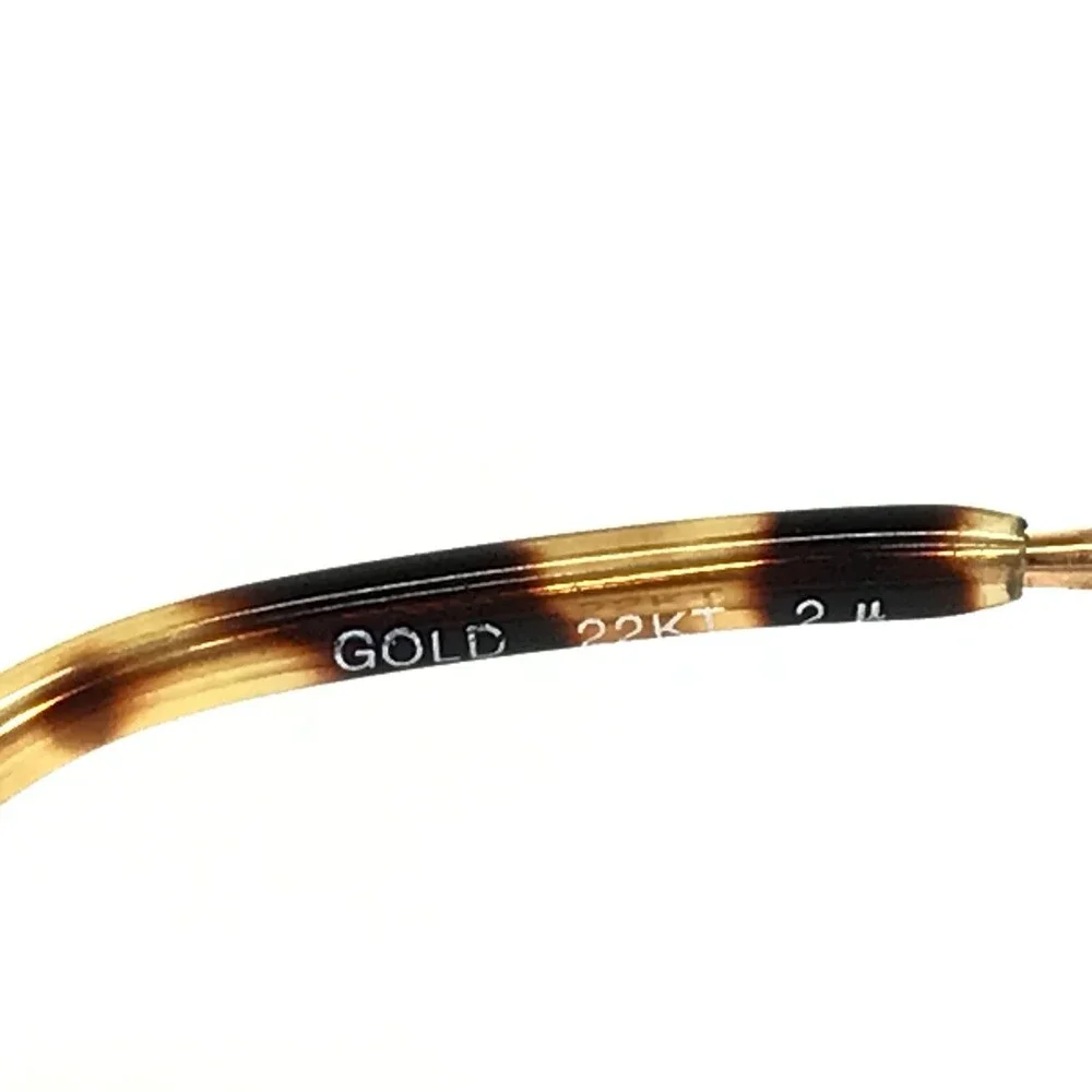 Vintage la Eyeworks Eyeglasses Frames FABIO 22KT Gold Plated 2u Shiny 53-20-135